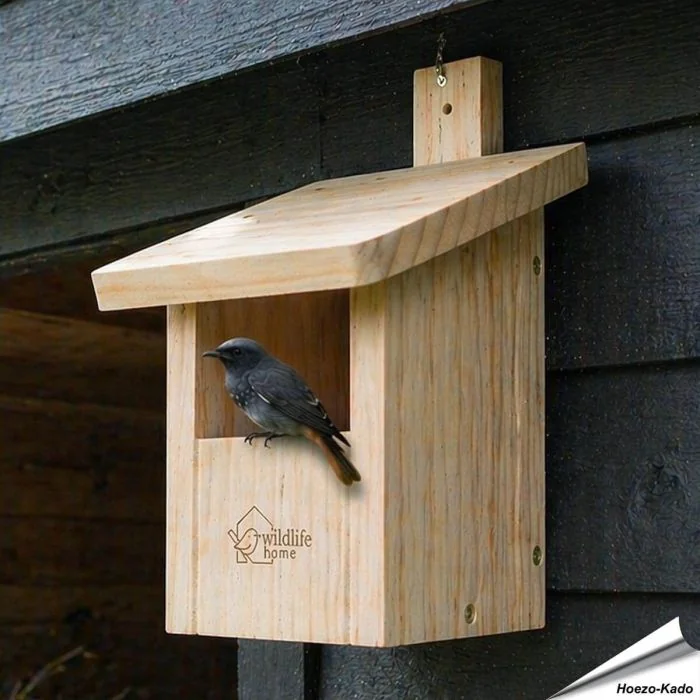 Nestkast voor de roodstaart ✔️ Onbehandeld massief hout ✔️ Geschikt voor halfholenbroeders ✔️ Weerbestendig ➤ Koop nu bij Aniculis