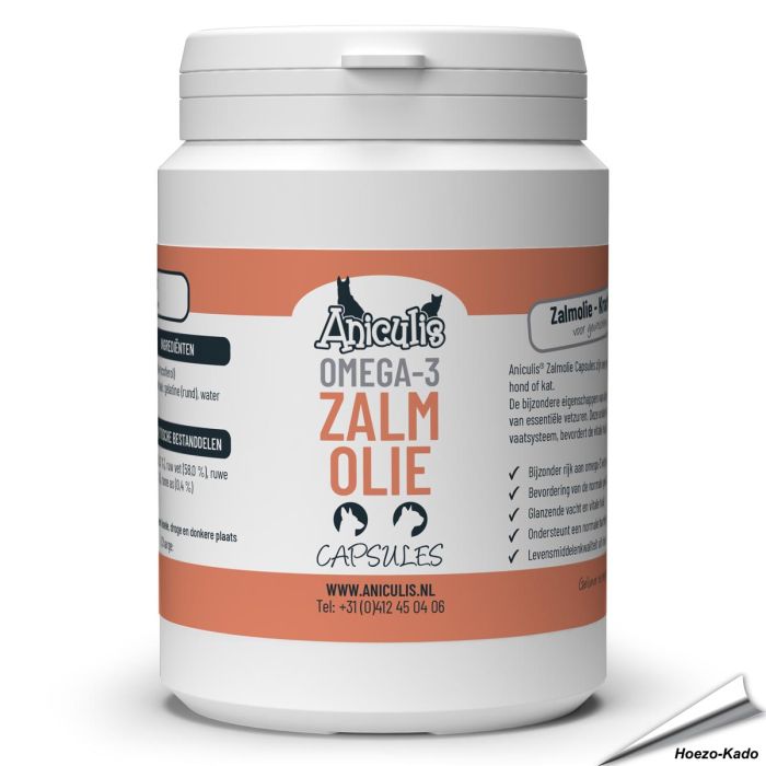 Omega-3 Zalmolie Capsules voor honden en katten (200 stuks)
