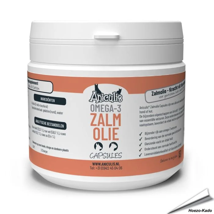 Omega-3 Zalmolie Capsules voor honden en katten (500 stuks)