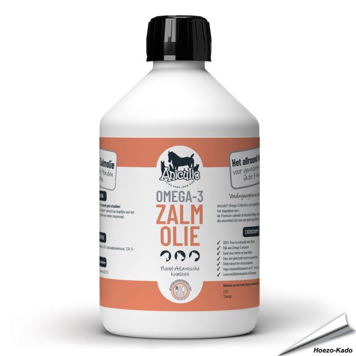 Omega-3 Zalmolie van Aniculis voor Honden, Katten & Paarden (500ml)