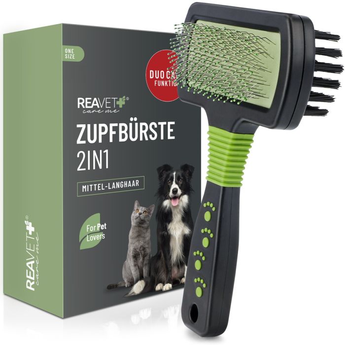 ReaVET 2-in-1 Slicker en Verzorgingsborstel voor Honden en Katten
