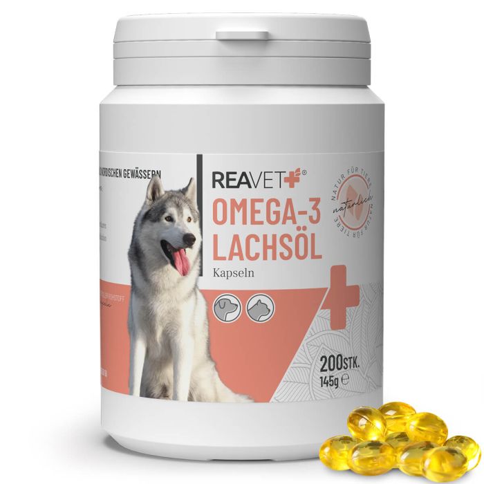 ReaVET Omega-3 Zalmolie Capsules voor Honden (200 stuks)