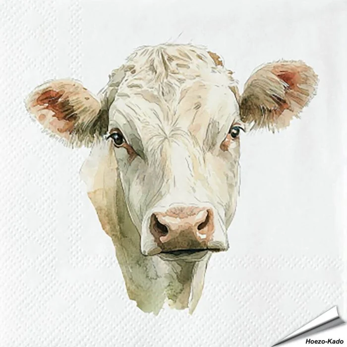 Stijlvolle servetten met een koe (boederijdier) van Esschert Design ✔️ FSC-papier, 3-laags, biologisch afbreekbaar ✔️ Perfect voor elke tafelsetting ➤ Bestel bij Aniculis