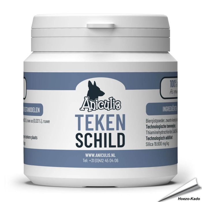 T-schild voor honden van Aniculis ✔️ Met de beproefde formule van zwarte komijn, kokosnoot ✔️ Voor honden van alle leeftijden ✔️ 100% natuurlijk ✔️ Bestel direct on www.aniculis.nl