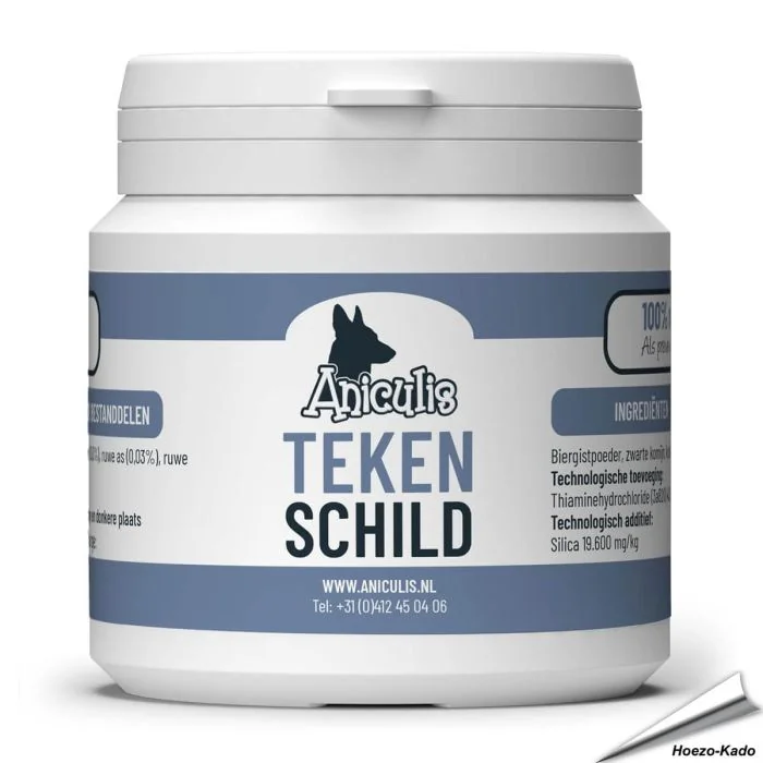 T-schild voor honden van Aniculis ✔️ Met de beproefde formule van zwarte komijn, kokosnoot ✔️ Voor honden van alle leeftijden ✔️ 100% natuurlijk ✔️ Bestel direct on www.aniculis.nl