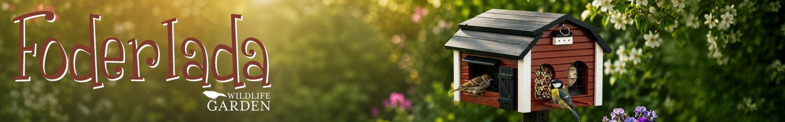 Foderlada Rood - veelzijdige voederschuur voor tuinvogels Foderlada Rood - veelzijdige voederschuur voor tuinvogels